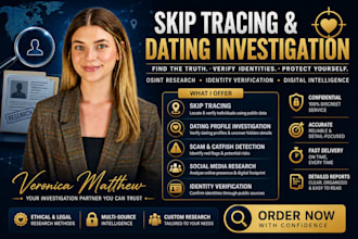 do professional skip tracing, dating investigation and osint research