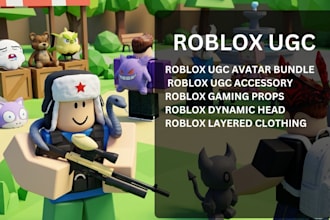 creat 3d roblox ugc avatar bundle, roblox dynamic head, roblox assets