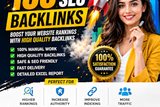 build 100 manual SEO backlinks for website ranking