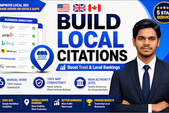 build high quality local citations for usa uk canada businesses