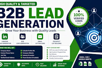 b2b lead generation, linkedin lead generation,  email list building by sales nav