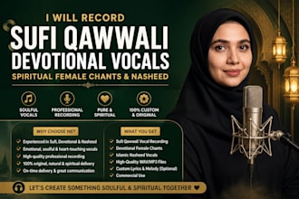 record sufi qawwali devotional vocals, spiritual female chants and nasheed