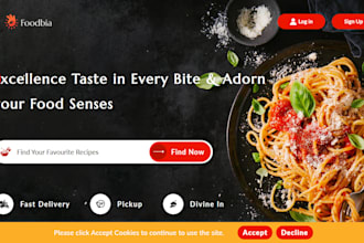 build meal prep website, food delivery website, meal prep store catering website