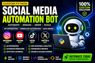 create tiktok bot, social media bot, twitter x bot, instagram bot, youtube bot