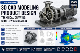 do 3d cad model, product design, technical drawing, cfd flow simulation