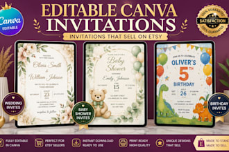 invitation design birthday invitation wedding invitation party for etsy shop