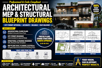 draw city permit architectural and construction drawings