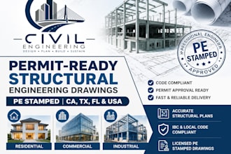 do permit ready structural engineering drawings  pe stamped