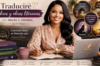 traduciré libros y obras literarias del inglés al español y vice versa
