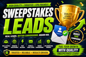 premium sweepstaks leads, timeshare leads, bank leads, gambler leads for usa, uk