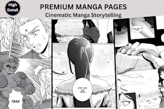 draw premium manga pages in cinematic japanese manga style