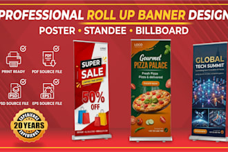 create conference rollup, trade show banner in 24 hours