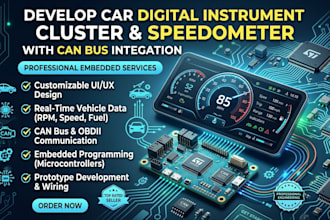 develop car digital instrument cluster and speedometer with can bus integration