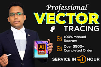 vectorize logo, vector tracing, redraw, convert image to vector within 1 hour