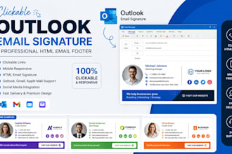 design clickable outlook email signature and professional HTML email footer