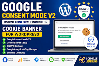 setup cookie consent banner and google consent mode v2 ga4 through GTM
