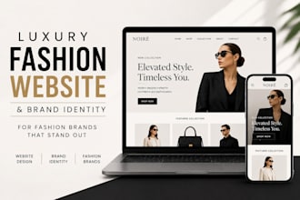 create build a luxury fashion website and brand identity for clothing brands