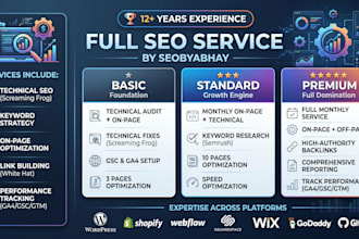 provide a monthly SEO service for website