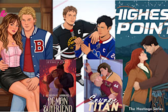 romance book cover illustration, ebook cover design gay dark romance novel cover
