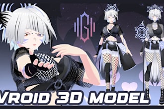 design 3d vroid 3d vtuber model 3d vrchat avatar fursona vrc avatar vr 3d model