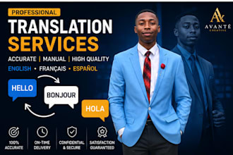 professionally translate english, french, spanish ,ha creole
