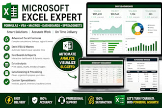 do microsoft excel, vba, formulas, dashboards, spreadsheets