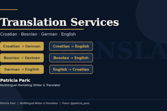 translate documents and texts between croatian, bosnian, german and english