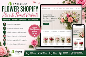 design flower shopify store floral store florist website flower shop