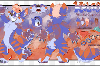 draw furry reference sheet protogen fursona character ref sheet anthro furry art