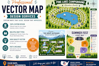 design a professional vector maps, tourism maps and event maps