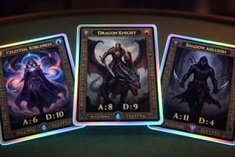design custom sports trading cards fantasy tcg mtg ccg score card player profile