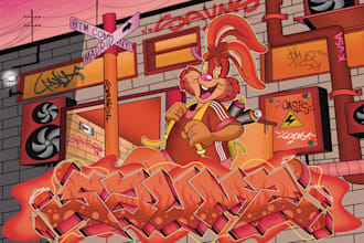 create custom graffiti cartoon art