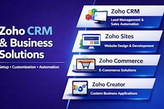 build customize your zoho CRM, sites, commerce, creator solutions