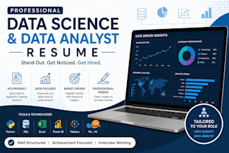 write data science and resume for data analyst software engineer jobs