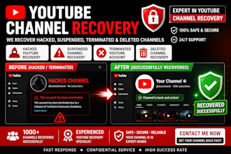 recover hacked terminated suspended or deleted youtube channel fast