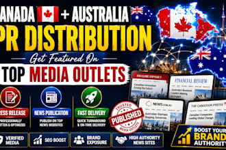 publish and distribute your press release on top canada, australia media outlets