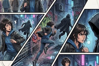 draw manga pages comic panel webtoon episodes and sequential art