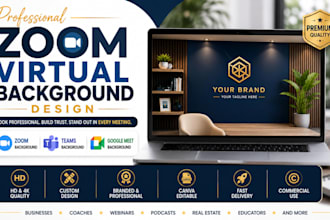 design professional zoom virtual background teams google meet