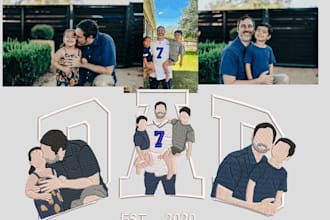 create fathers day embroidery digitizing in dst pes exp, etc