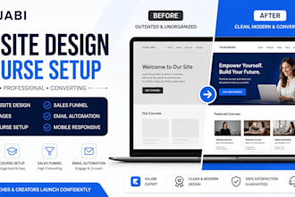 design a clean kajabi website and online course setup