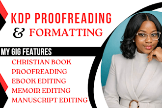 format amazon KDP book, proofread and publish book memoir or self help book