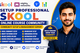 setup skool community mighty networks online course community manager