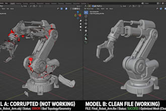 fix, modify, repair stl file, mesh and optimize 3d model for 3d printing 3d scan
