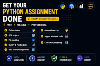 do python assignments, projects and debugging tasks
