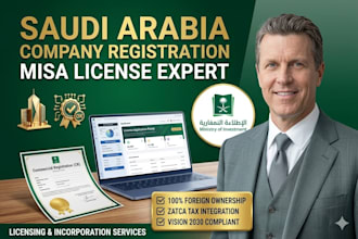 handle saudi arabia company registration and misa investment license