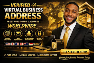 provide verified virtual business address or physical office address worldwide