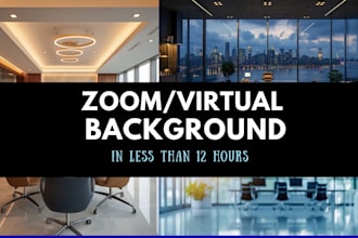 design high quality zoom virtual background with 3d logo