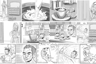 storyboard panels film animation storyboard artist manga comic frames commercial