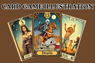 design custom tarot, oracle and trading card game artwork