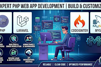 build or customize PHP web applications in laravel